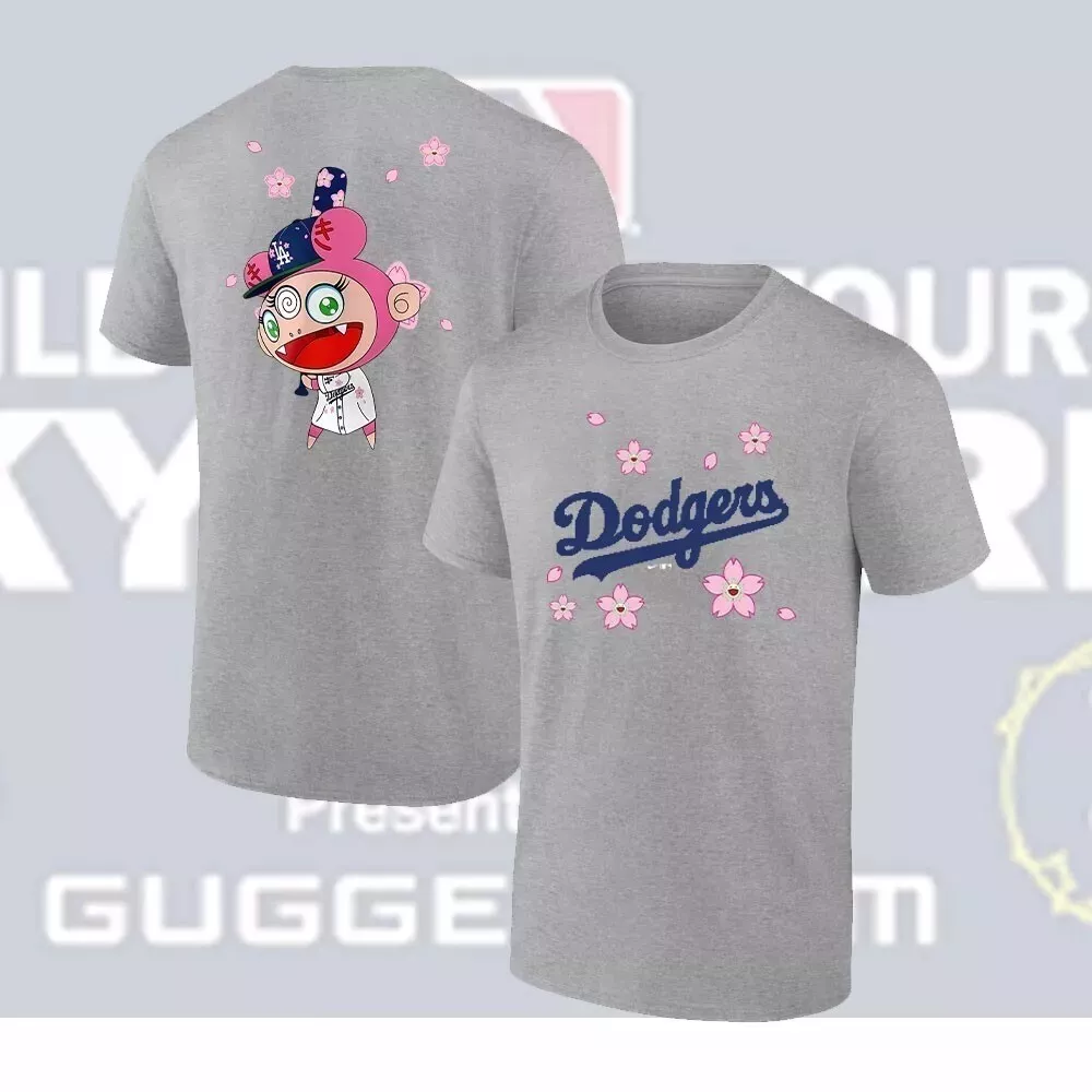 Men Los Angeles Dodgers blank grey  MLB 2025 Tshirt style 23